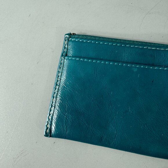 Coach Teal Patent Leather Card Case w/ Keychain - Picture 7 of 13